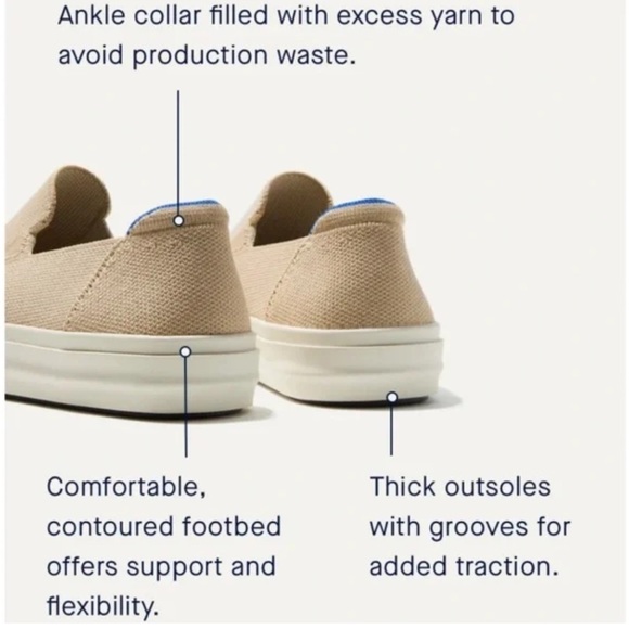 Rothy’s The City Slip On Unisex Knit Sneakers Tan Cream W8/M6.5 - Picture 6 of 15